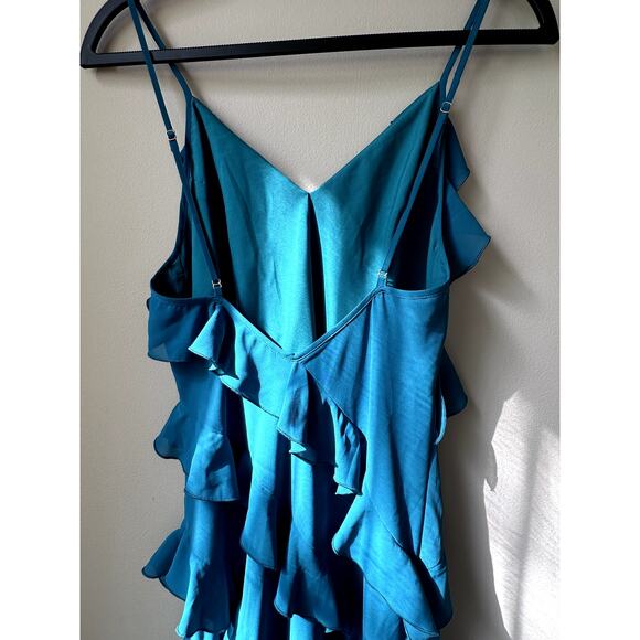 $268 Amanda Uprichard Belladonna Ruffle Midi Cocktail Dress Womens Size S New - Picture 4 of 4